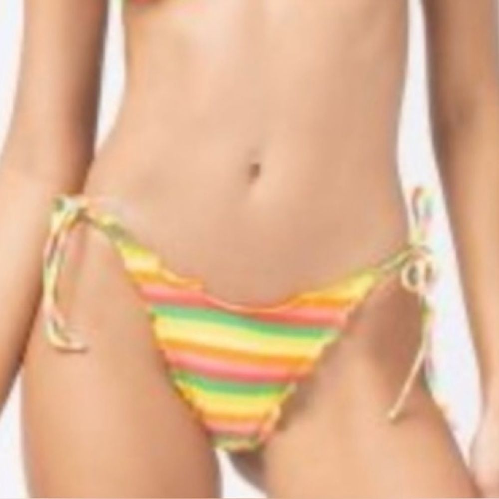 L*SPACE Under the Sun Bitsy Bikini Bottoms Tie Side Medium